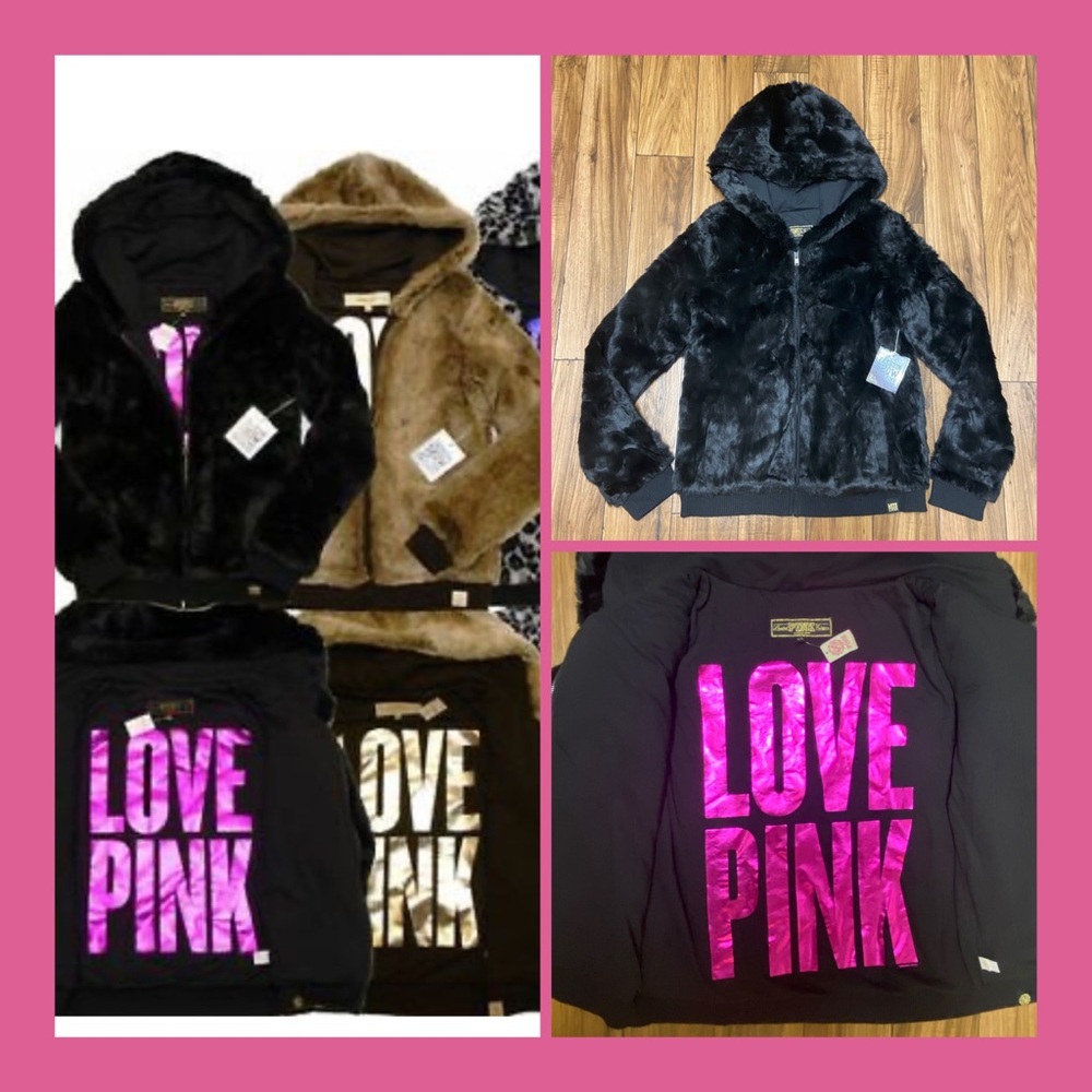PINK VS 2011 LIMITED EDITION FUR FULL ZIP HOODIE NWT LARGE